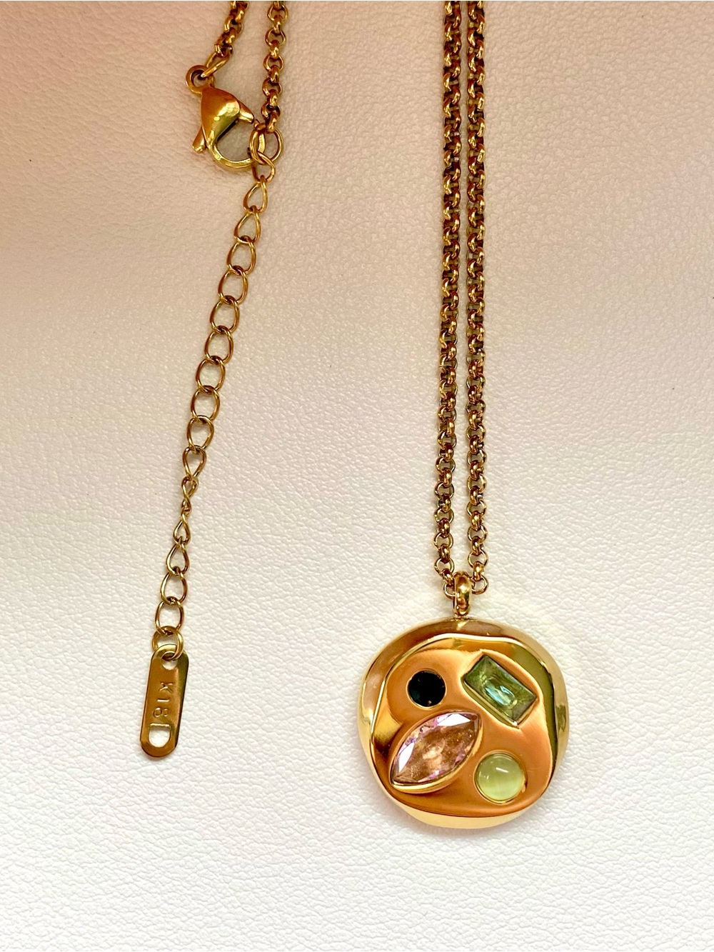 Gold-Tone Multi-Stone Pendant Necklace